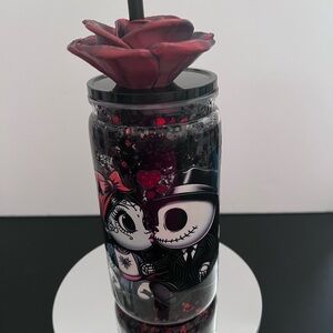 Black and Red Skeleton Couple Tumbler